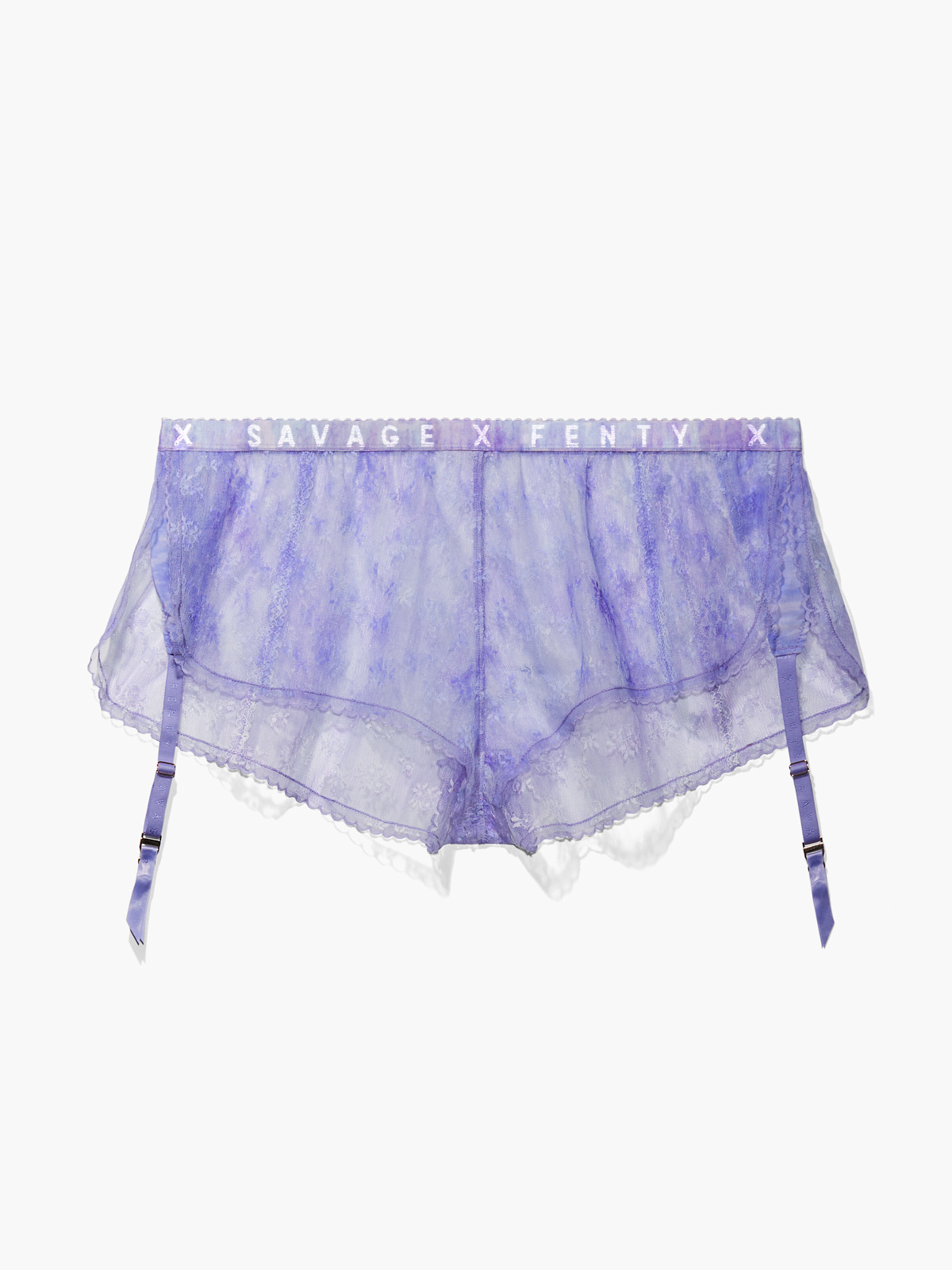 Watercolor Tie Dye Lace Short with Garter in Blue & Purple | SAVAGE X FENTY