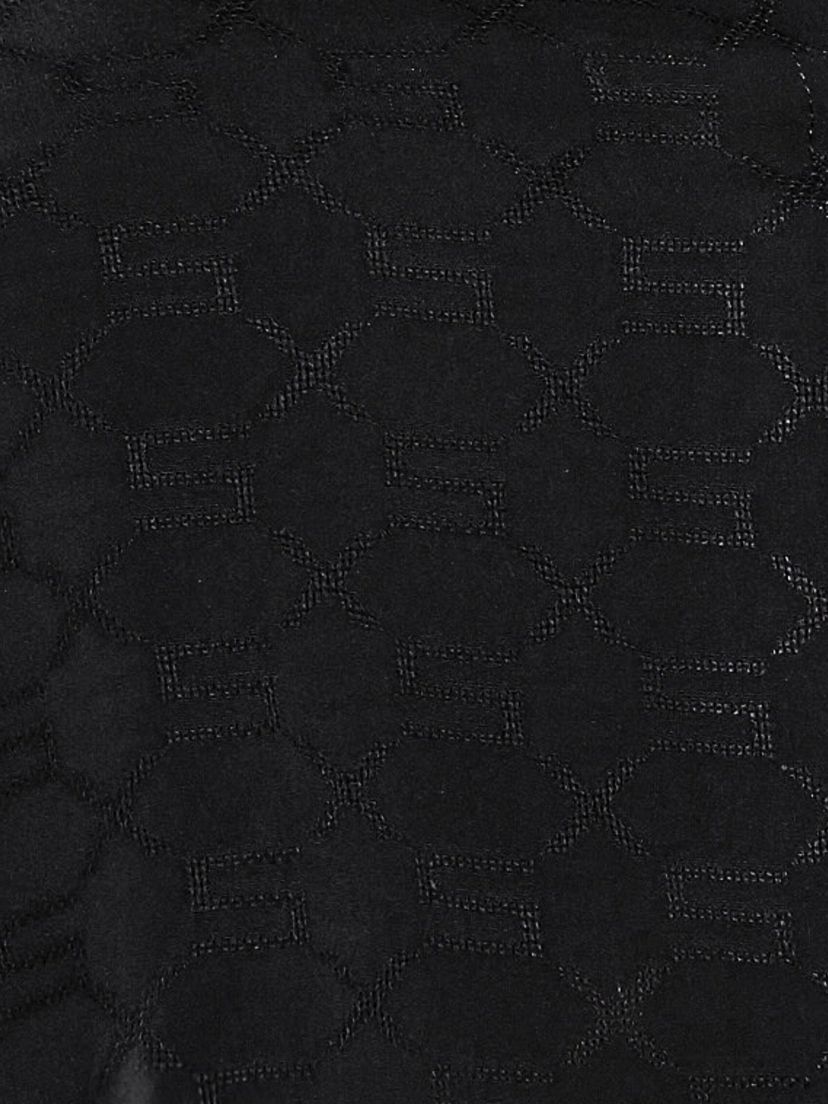 Woven Voile Monogram Sleep Crop Shirt with Drawstring in Black