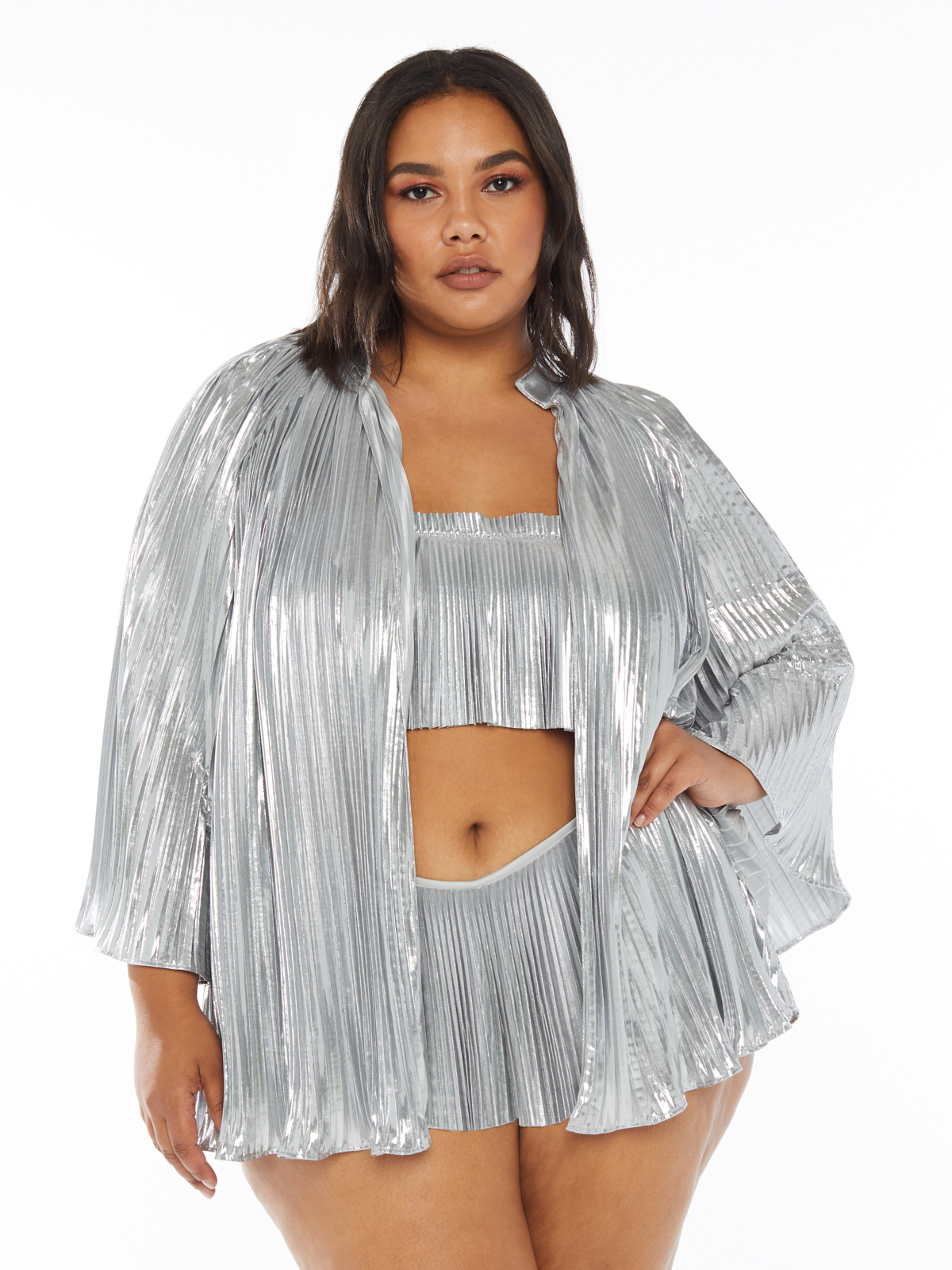 Pleated Lamé Bed Jacket