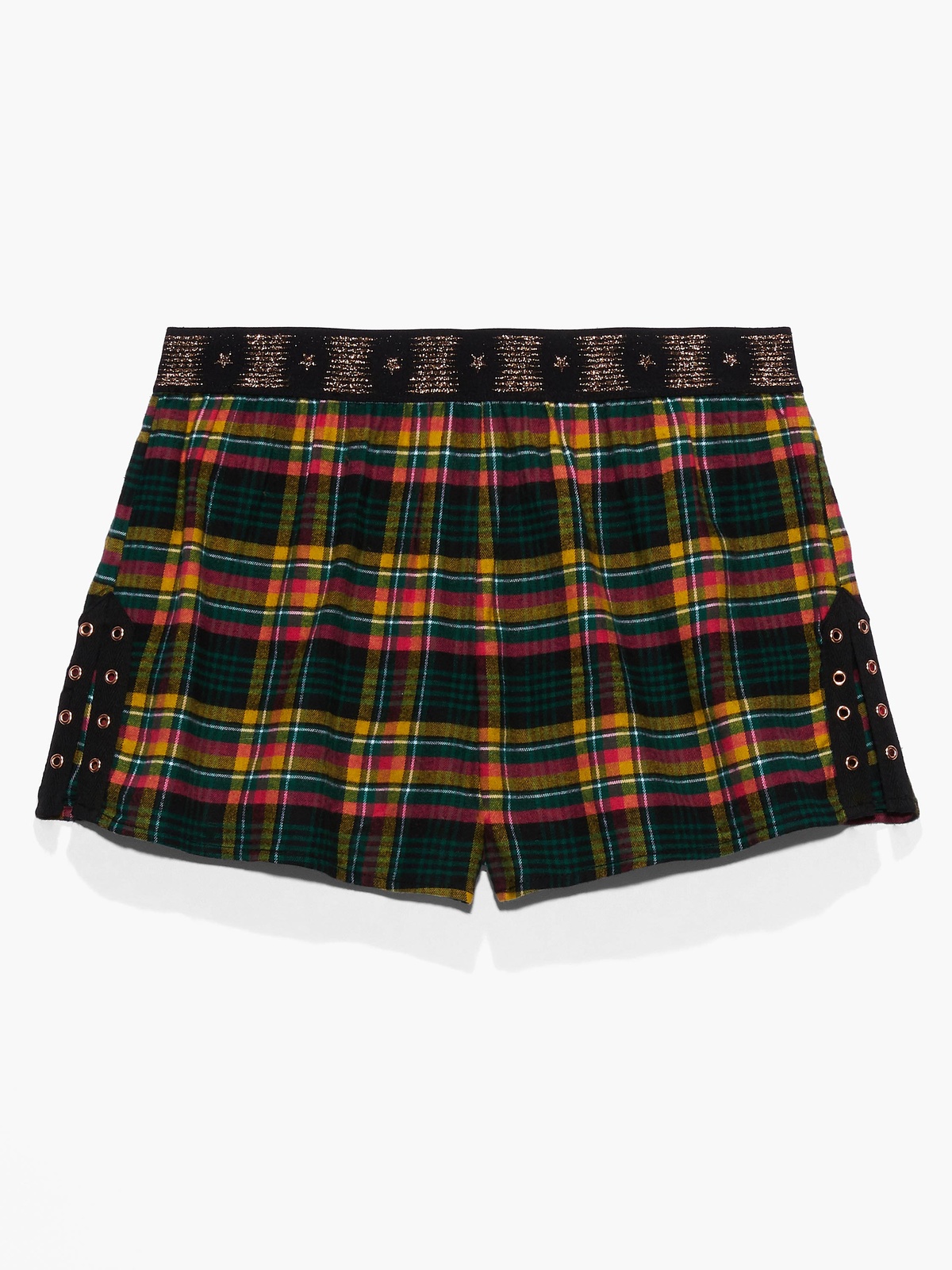 Tied Up Tartan Sleep Short in Multi & Yellow | SAVAGE X FENTY