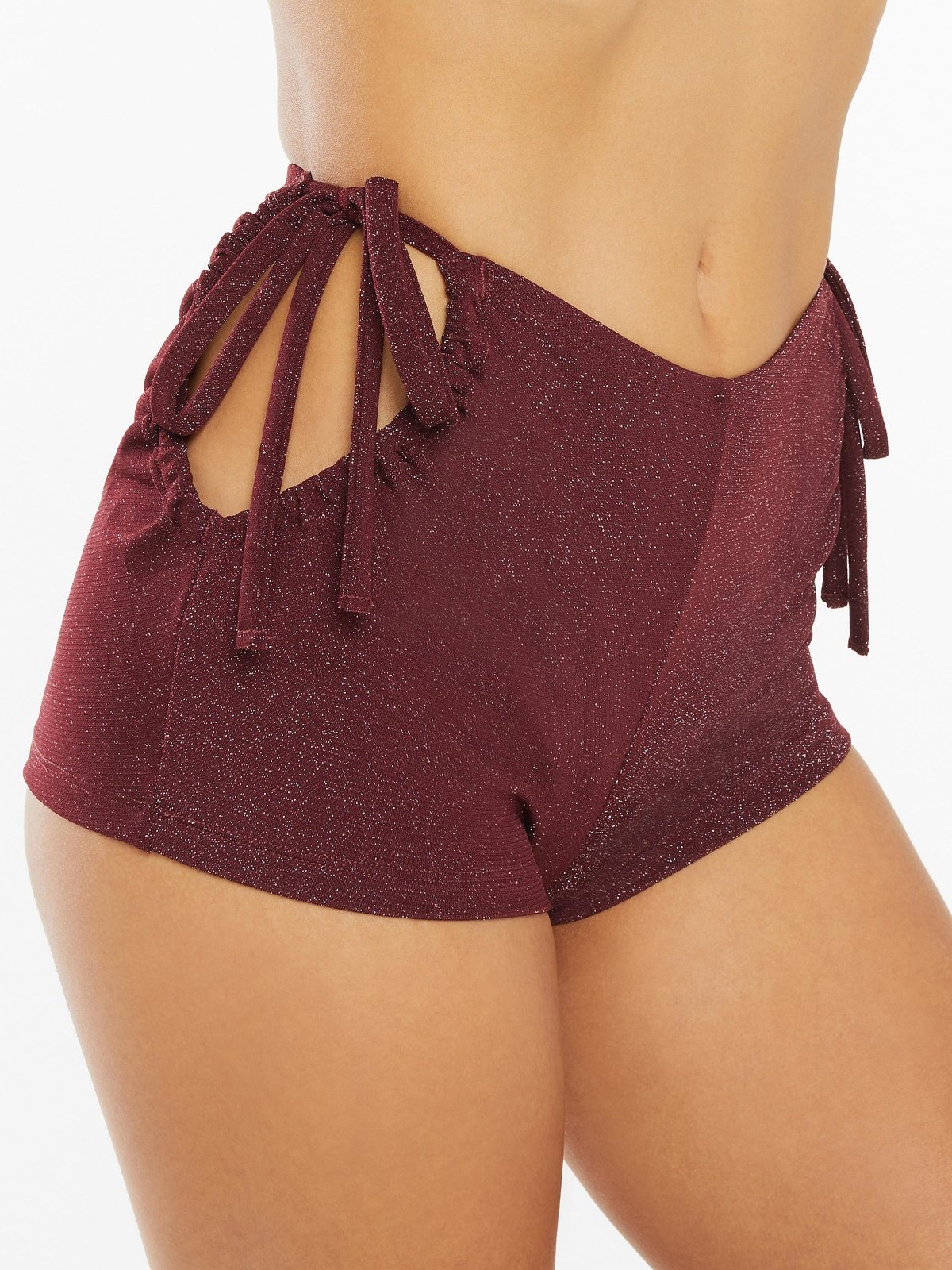 Sleep Shine Booty Short with Tie in Red SAVAGE X FENTY