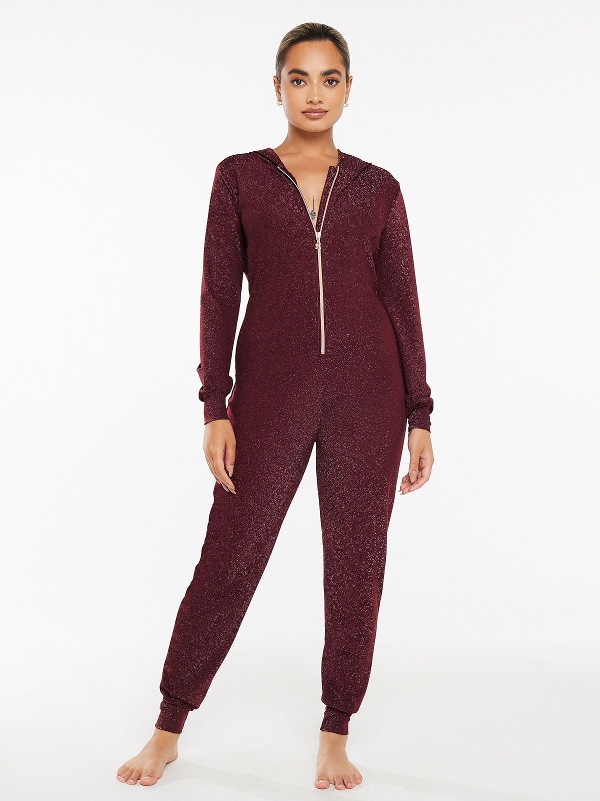 Sleep Shine Hooded Onesie in Red SAVAGE X FENTY