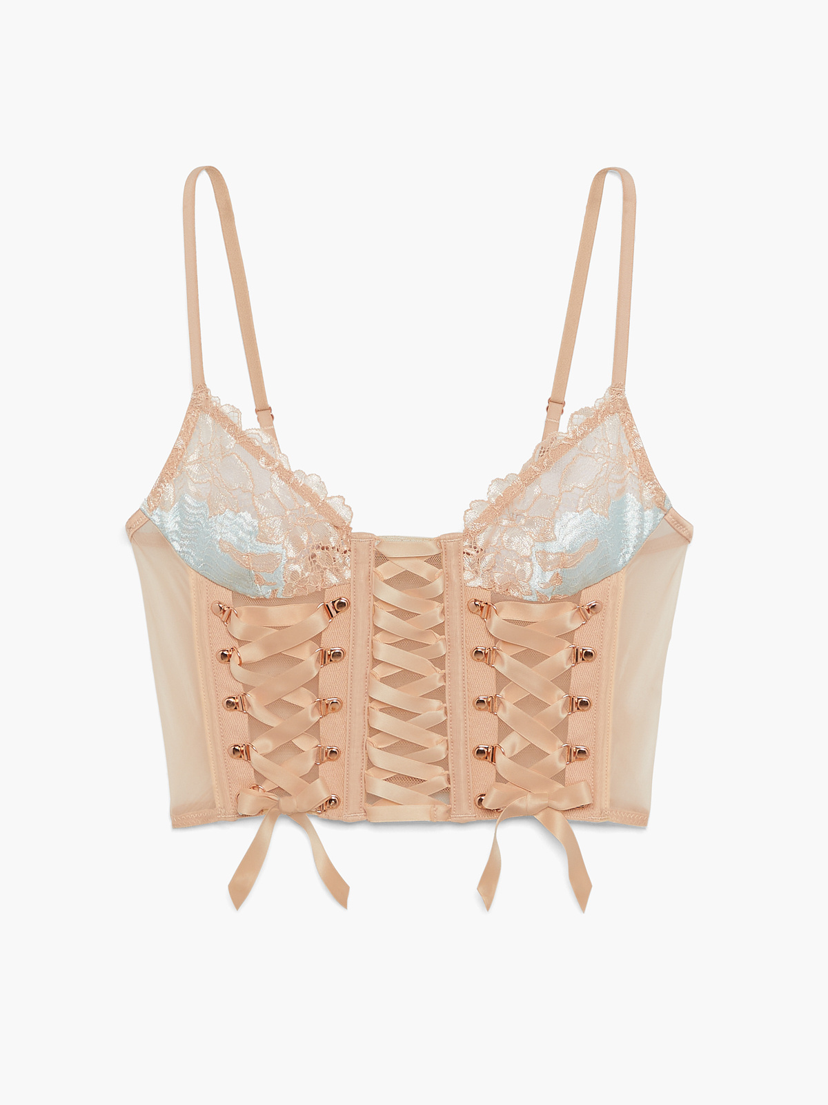 Lace'd Up Strappy Cami in Blue & Multi & Nude | SAVAGE X FENTY