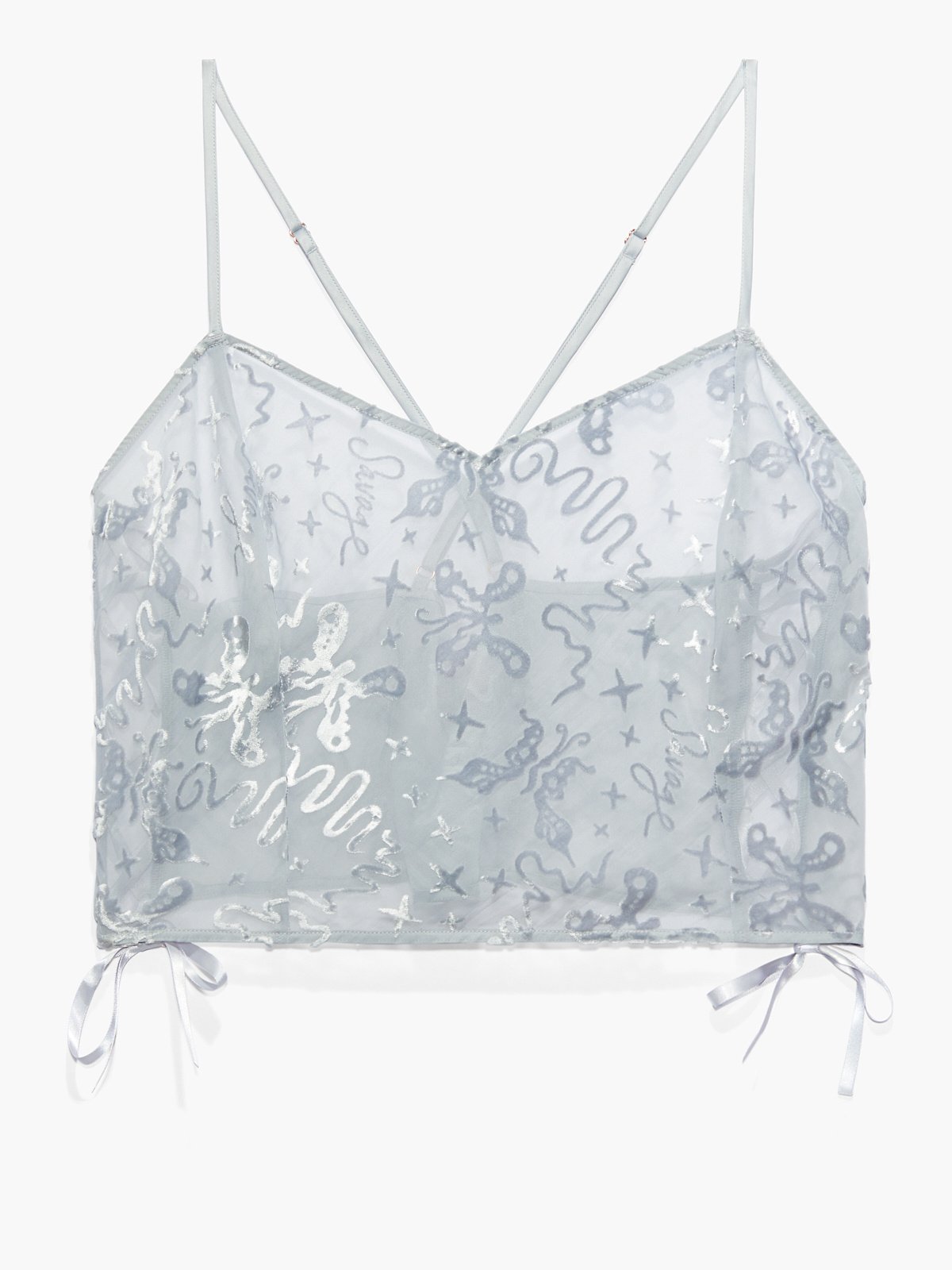 Devoré Dreams Velvet Sleep Cami in Grey & Silver | SAVAGE X FENTY