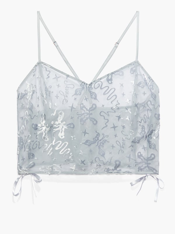 Devoré Dreams Velvet Sleep Cami in Grey & Silver | SAVAGE X FENTY