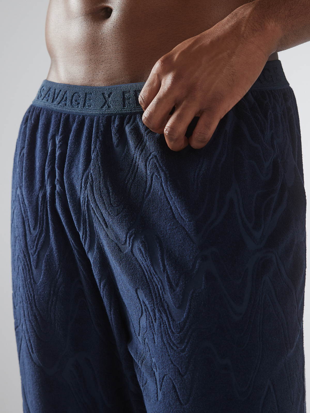 Ripple Effect Terry Sleep Bottoms in Blue SAVAGE X FENTY UK United