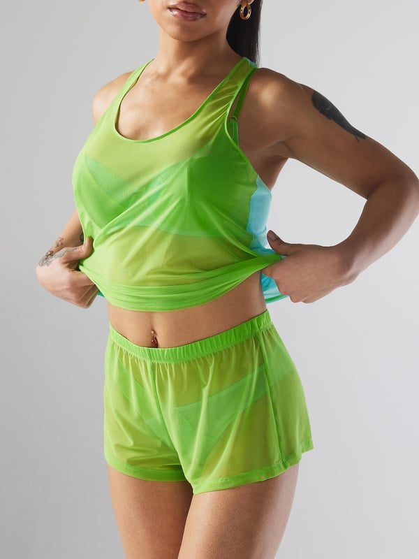 I Dare Hue Mesh Sleep Short