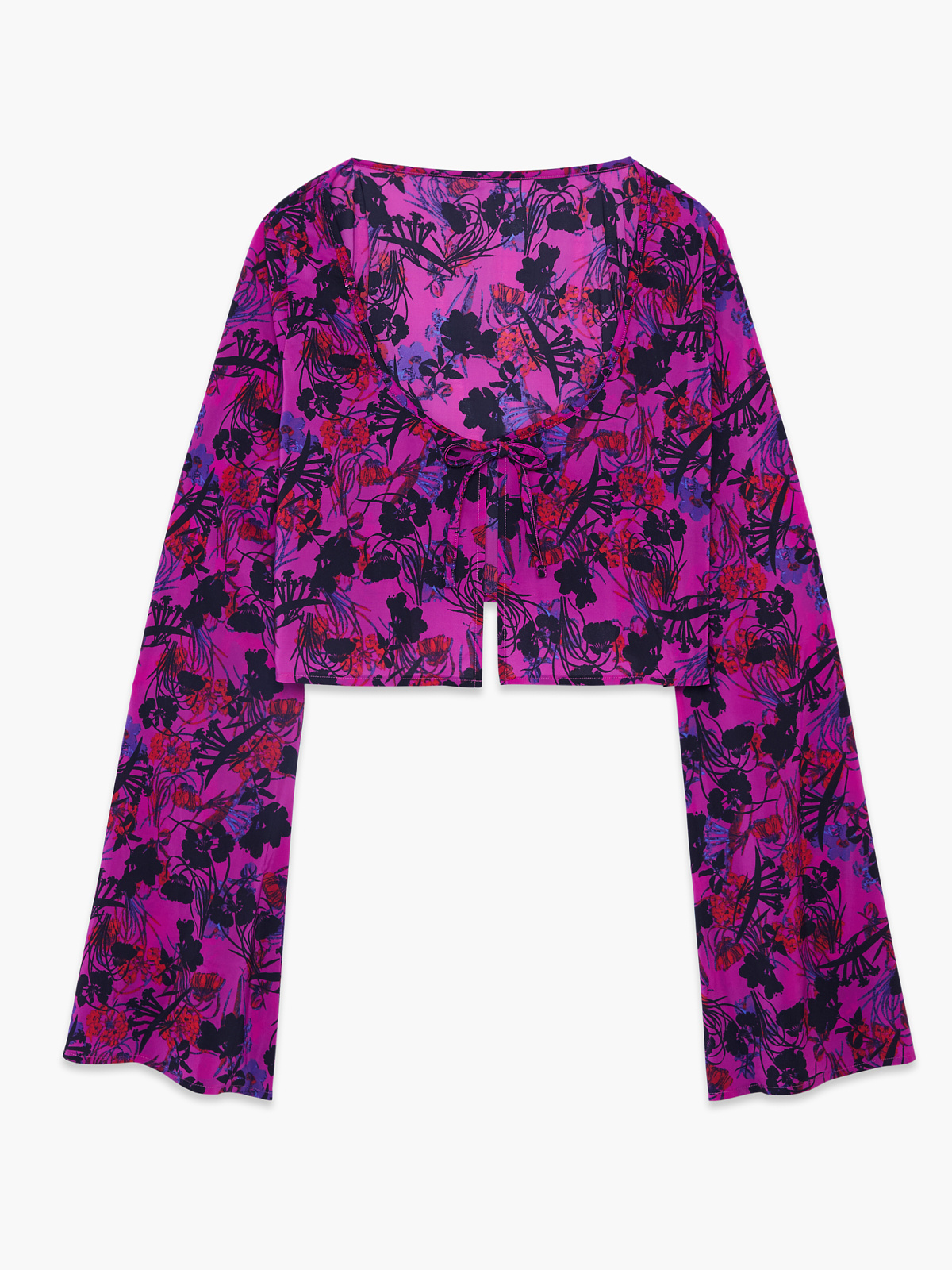 Bloom After Dark Long-Sleeve Top in Multi & Purple