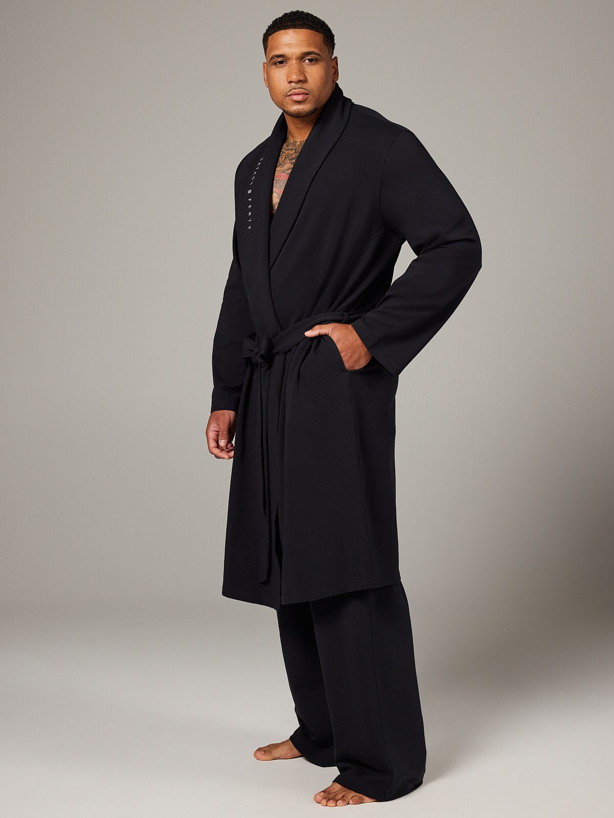 Savage X French Terry Robe in Black | SAVAGE X FENTY