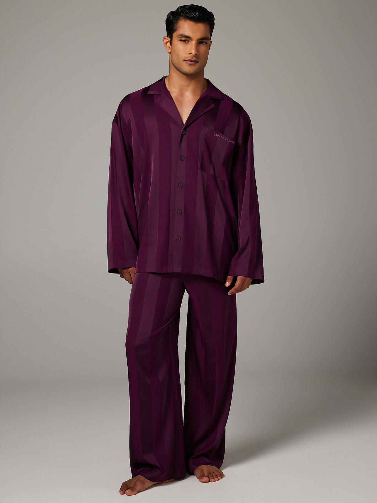 HUGO Pajama top SATINA with silk in light purple