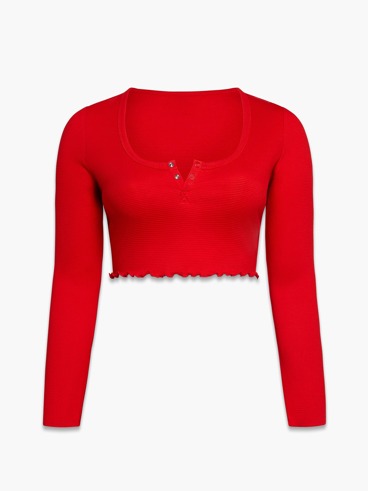 Midnight Cruise Long-Sleeve Crop Top in Red | SAVAGE X FENTY