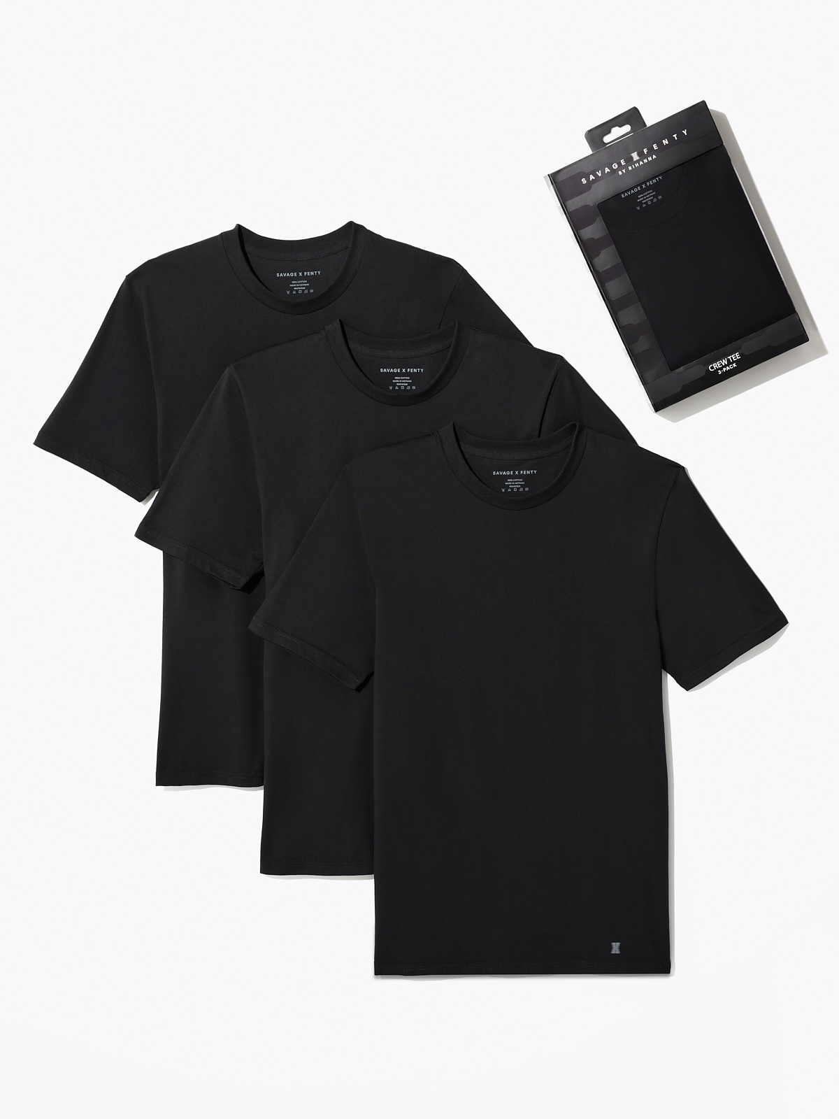 Savage Classix Crew Tee 3-Pack in Black | SAVAGE X FENTY