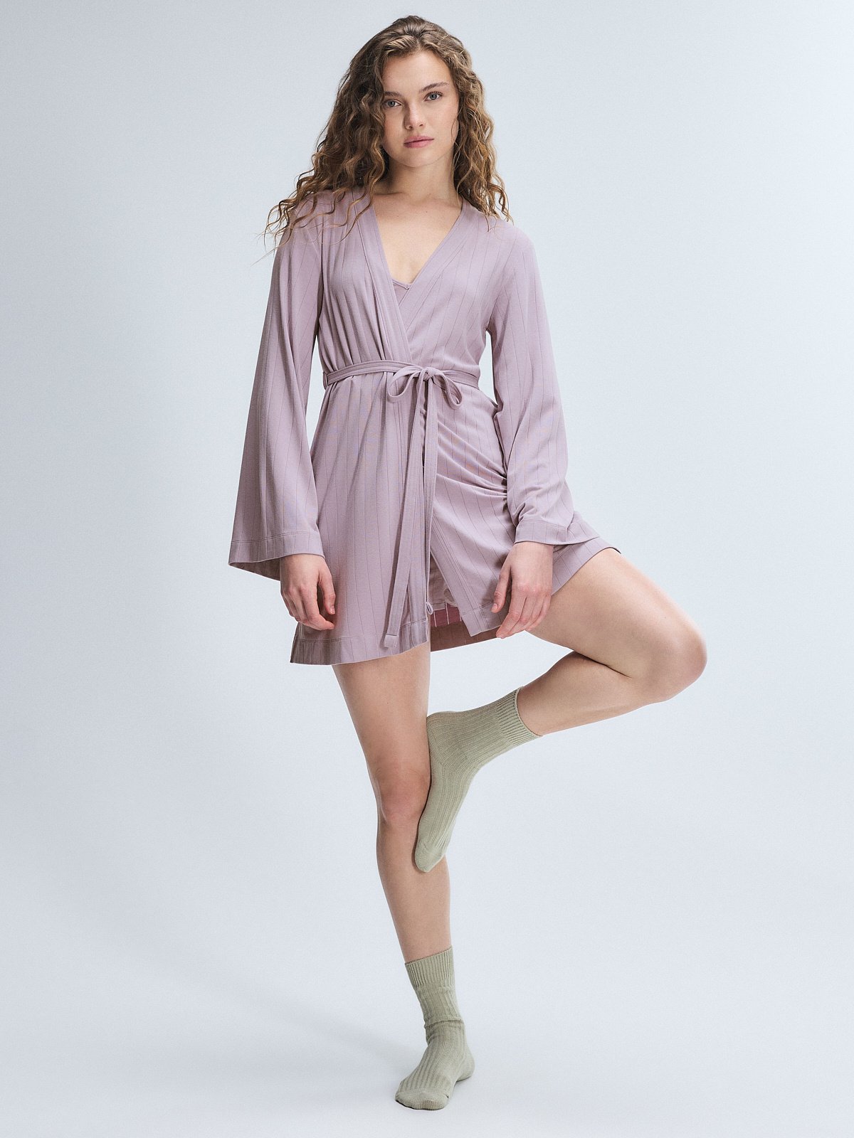 Sleek Stitch Sleep Short Robe