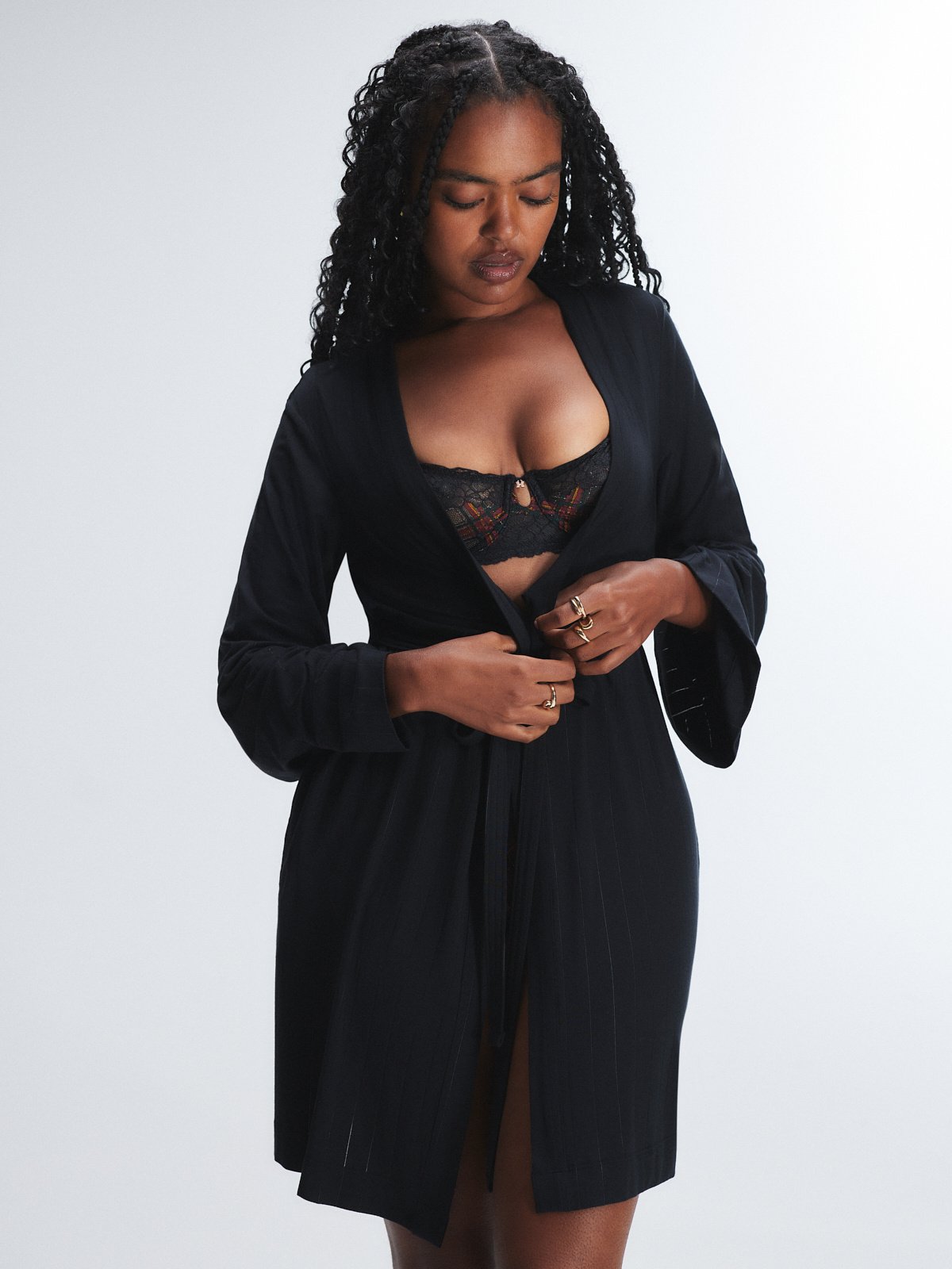 Sleek Stitch Sleep Short Robe