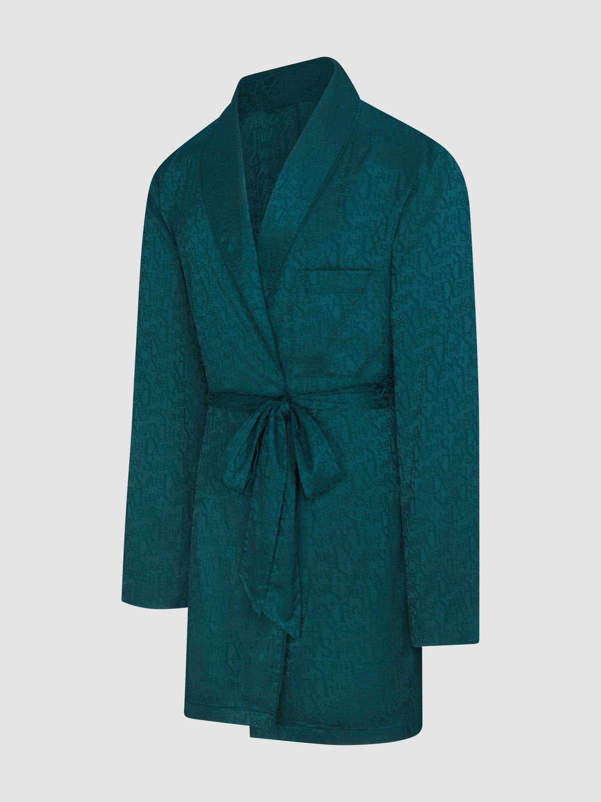 Signature Script Satin Smoking Jacket in Green | SAVAGE X FENTY