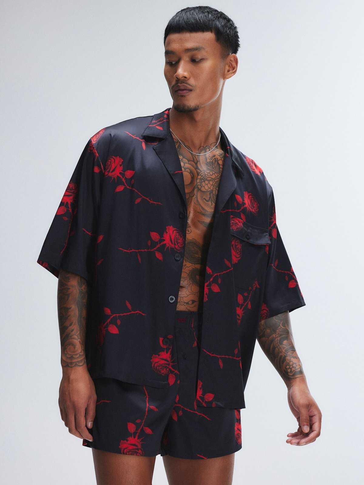 Midnight Rose Satin Sleep Shirt