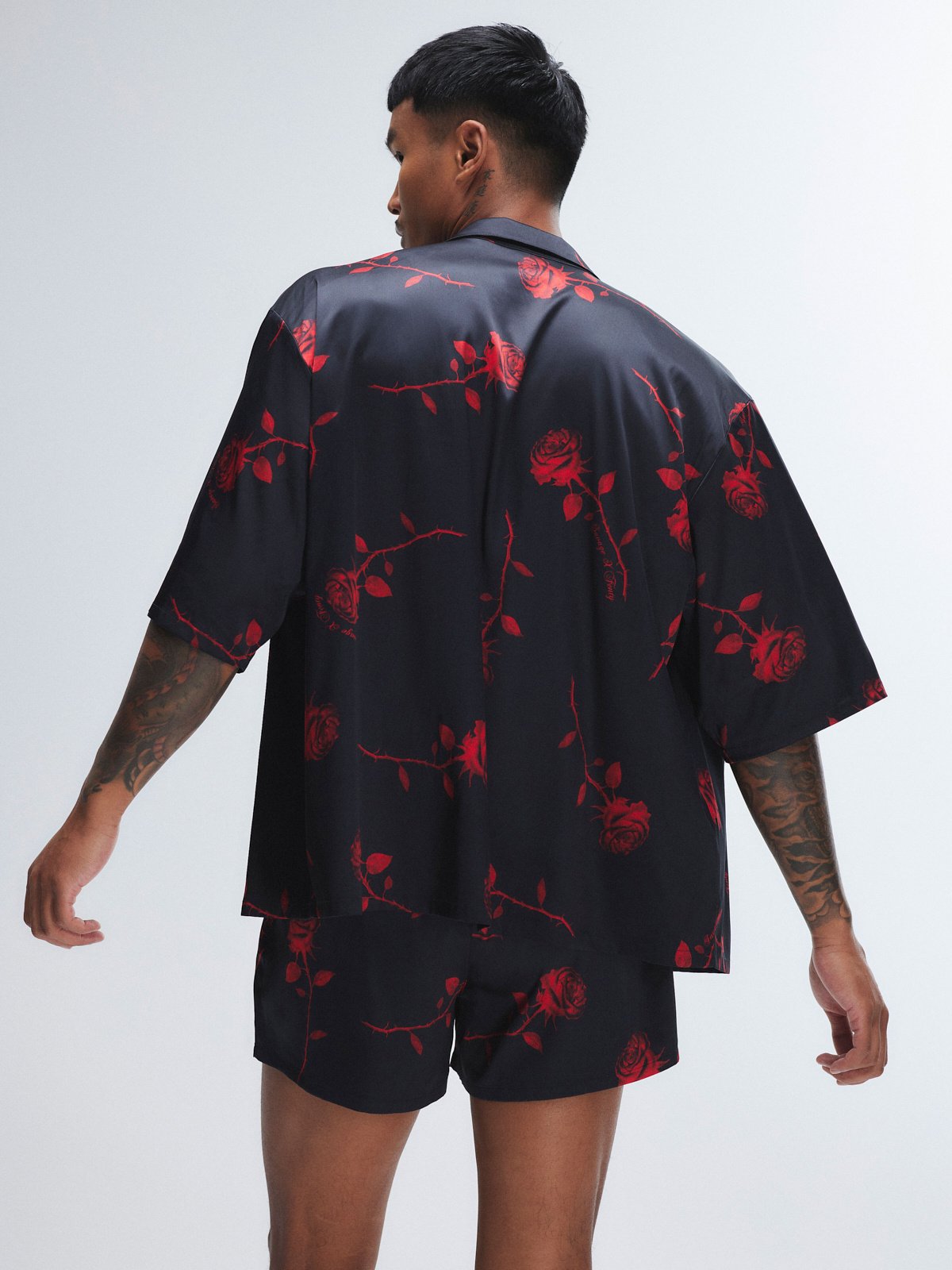 Midnight Rose Satin Sleep Shirt