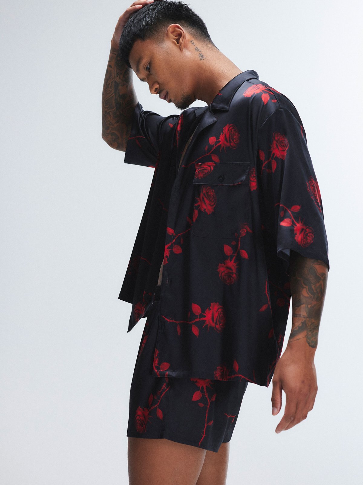 Midnight Rose Satin Sleep Shirt