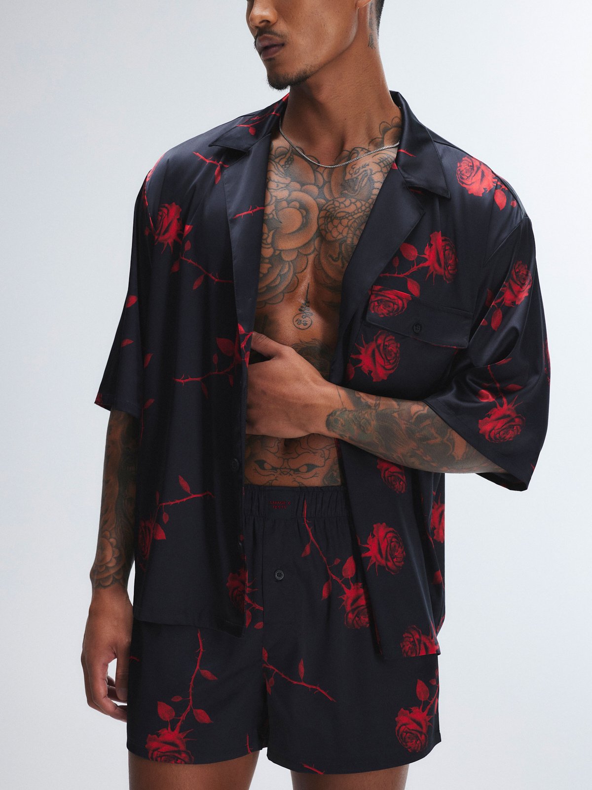 Midnight Rose Satin Sleep Shirt