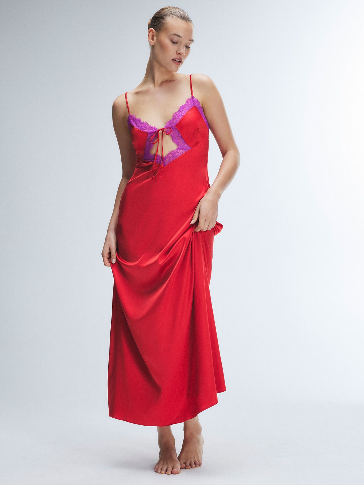 Fire & Desire Lace-Trim Sleep Maxi Slip