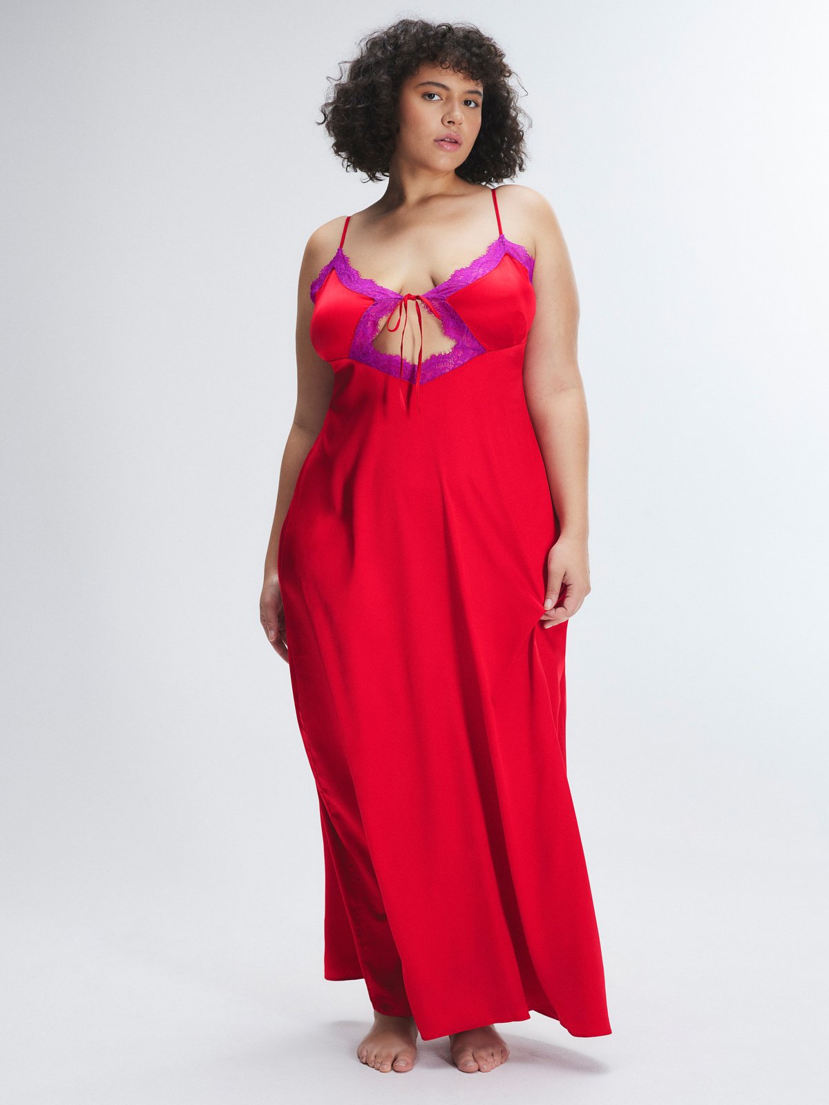 Fire & Desire Lace-Trim Sleep Maxi Slip