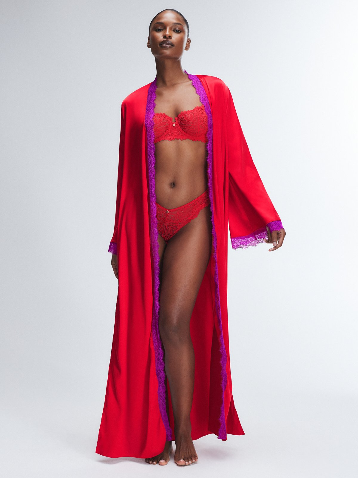 Fire & Desire Lace-Trim Sleep Robe