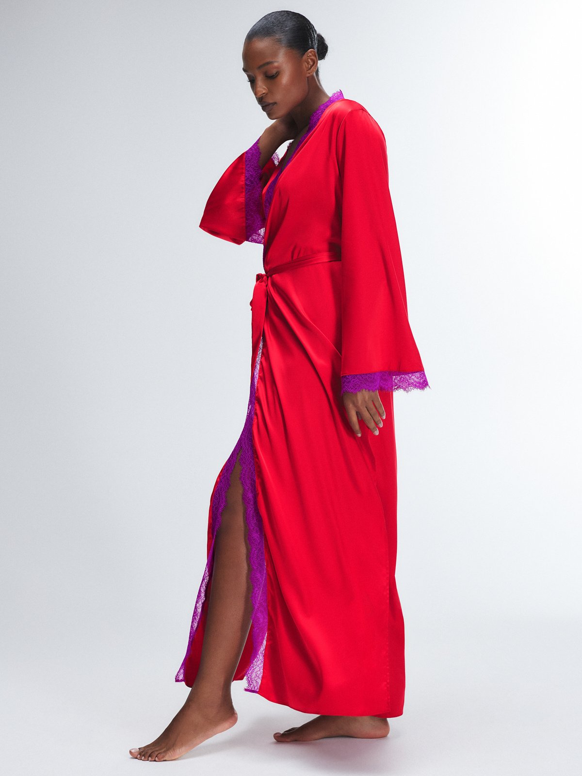 Fire & Desire Lace-Trim Sleep Robe