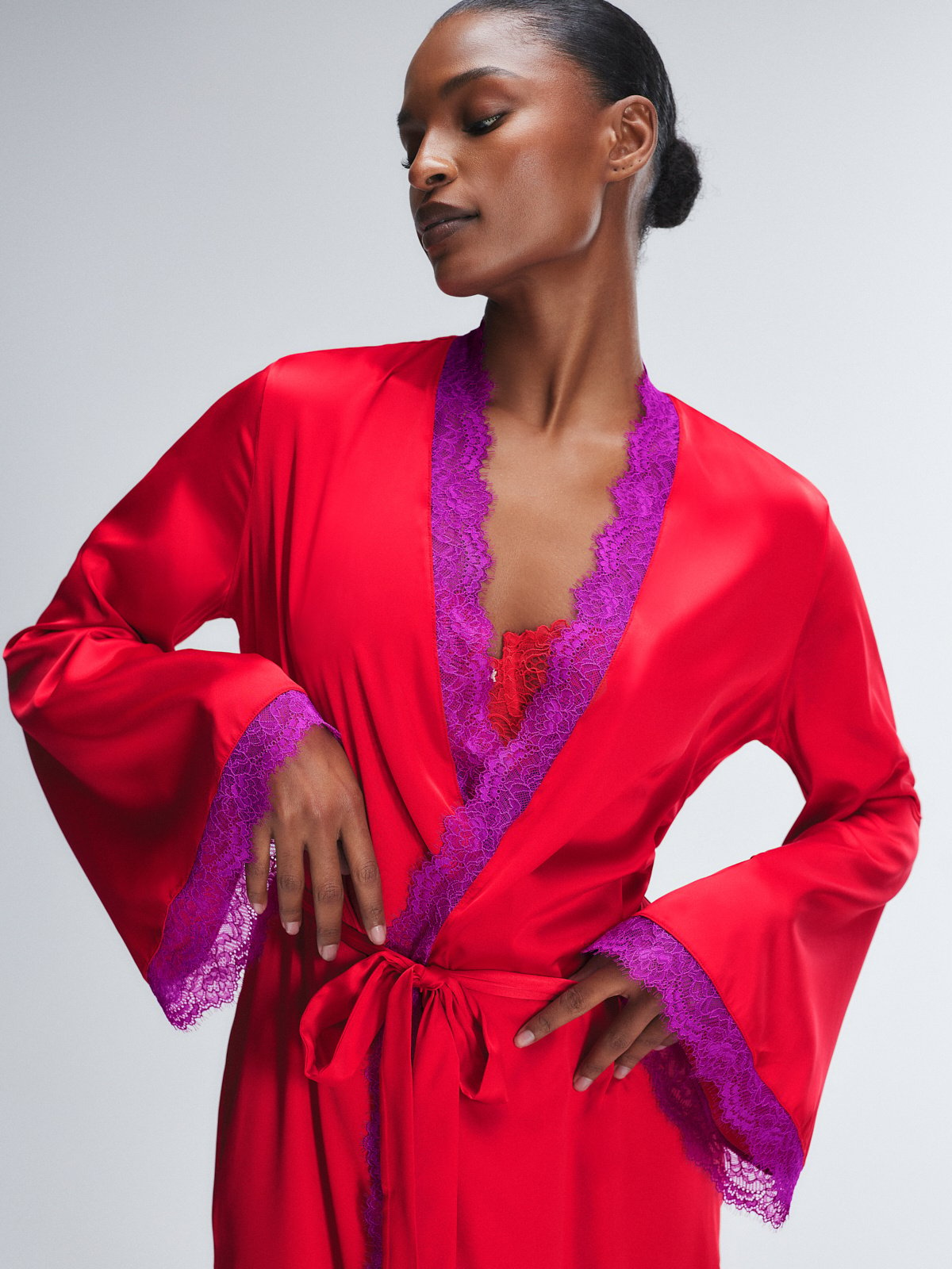 Fire & Desire Lace-Trim Sleep Robe