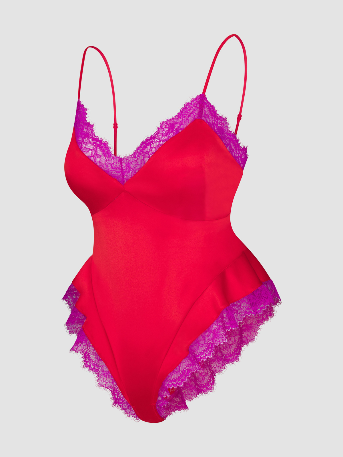 Fire & Desire Lace-Trim Sleep Teddy in Multi & Red | SAVAGE X FENTY
