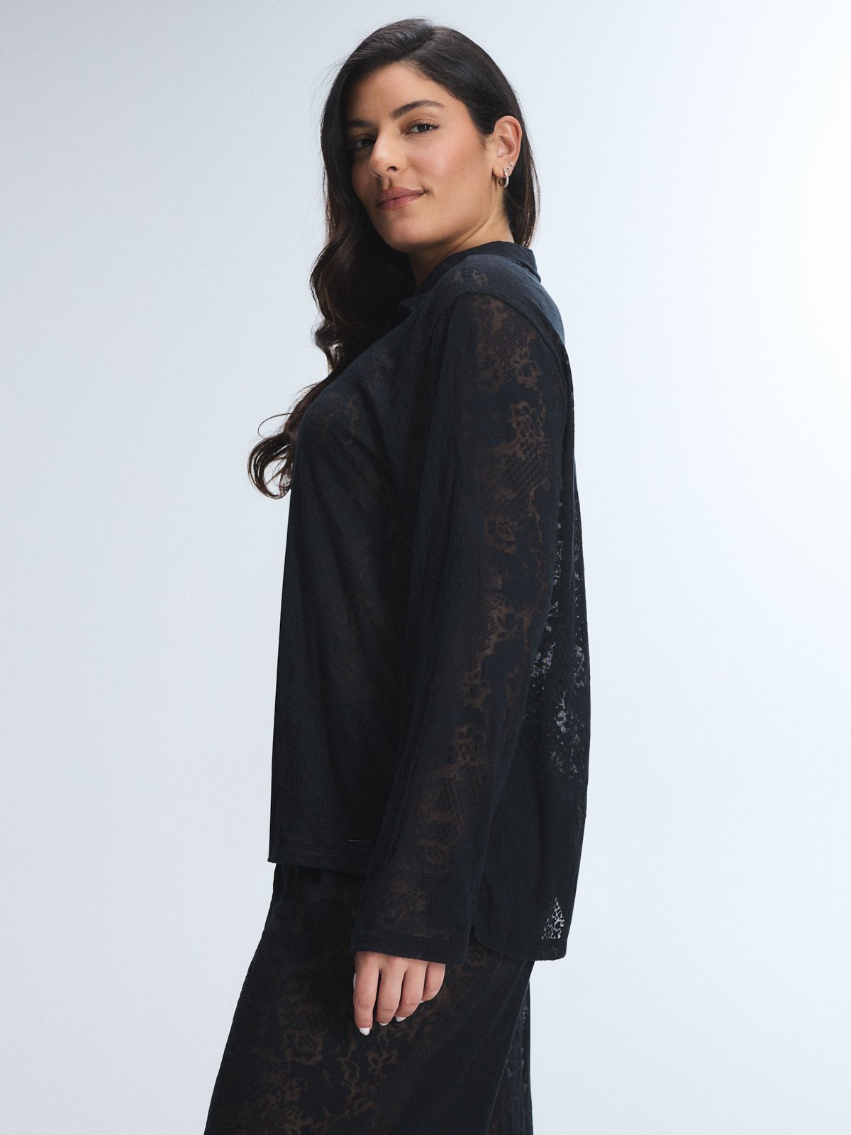 Floral Burnout Sleep Button-Down Shirt