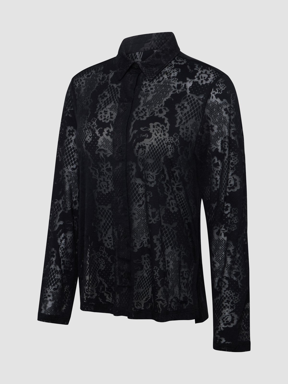 Floral Burnout Sleep Button-Down Shirt