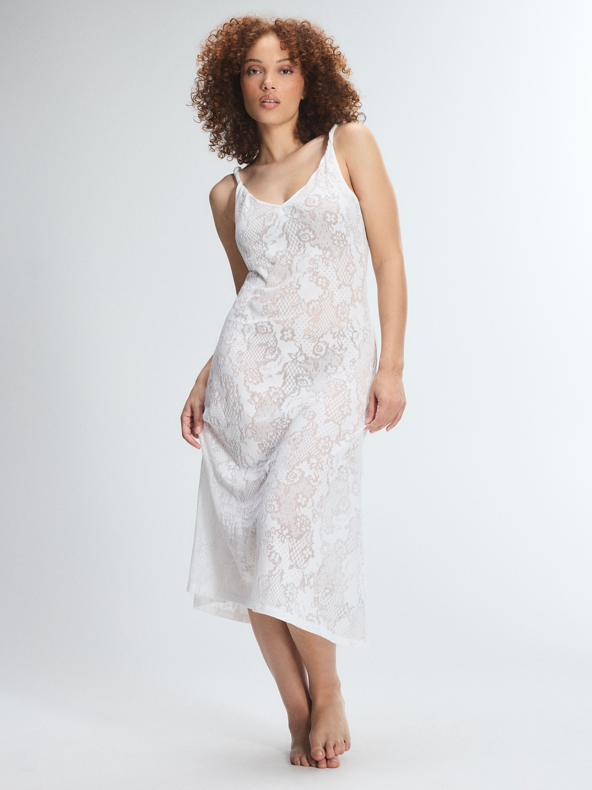 Floral Burnout Sleep Maxi Dress in White | SAVAGE X FENTY