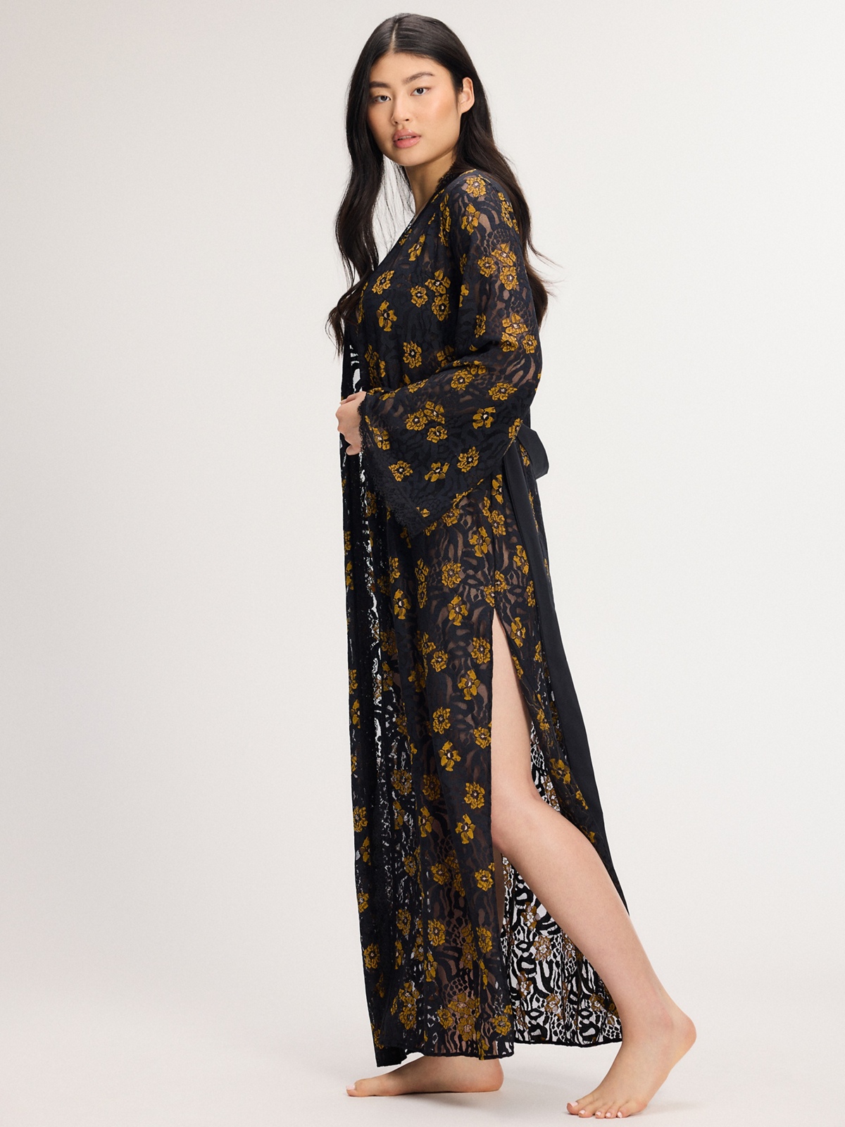 Feline Floral Sleep Robe