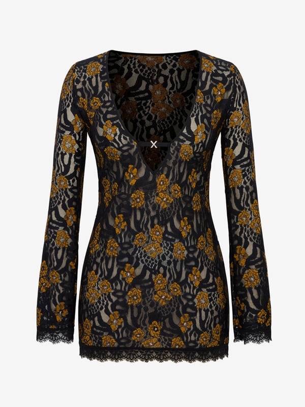 Feline Floral Shift Dress