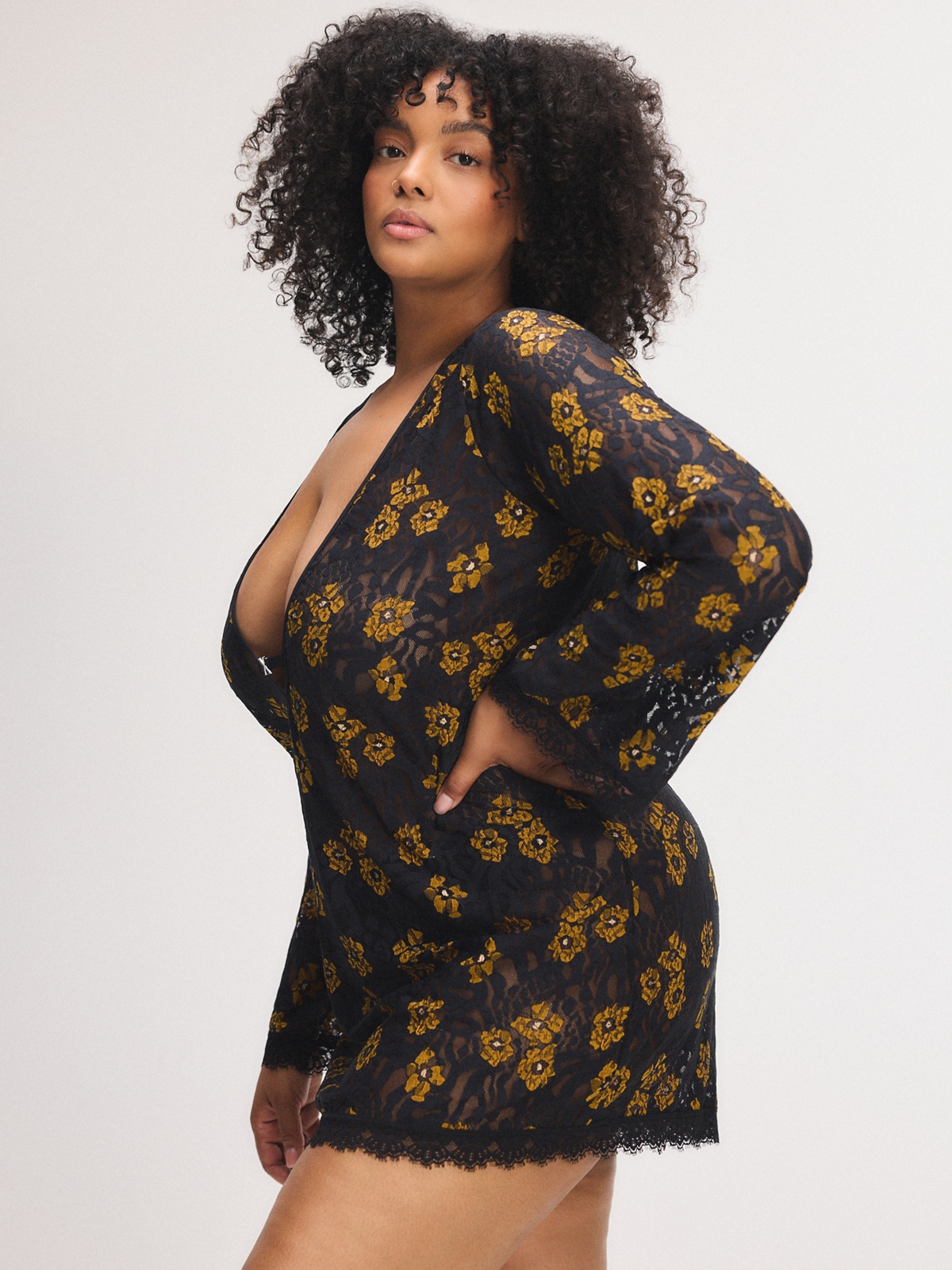 Feline Floral Shift Dress