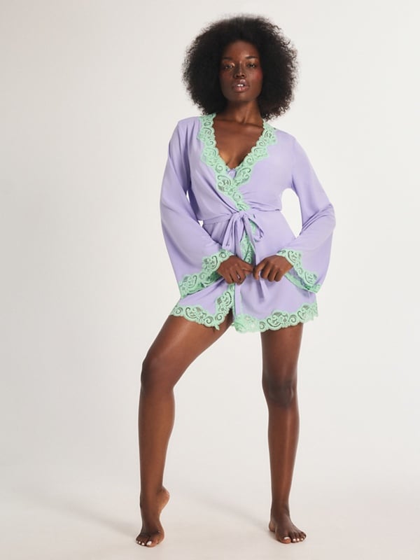 Swirly Girly Modal Short Robe