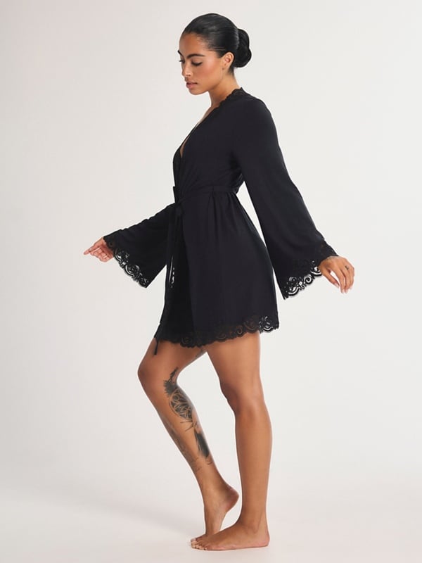 Swirly Girly Modal Short Robe