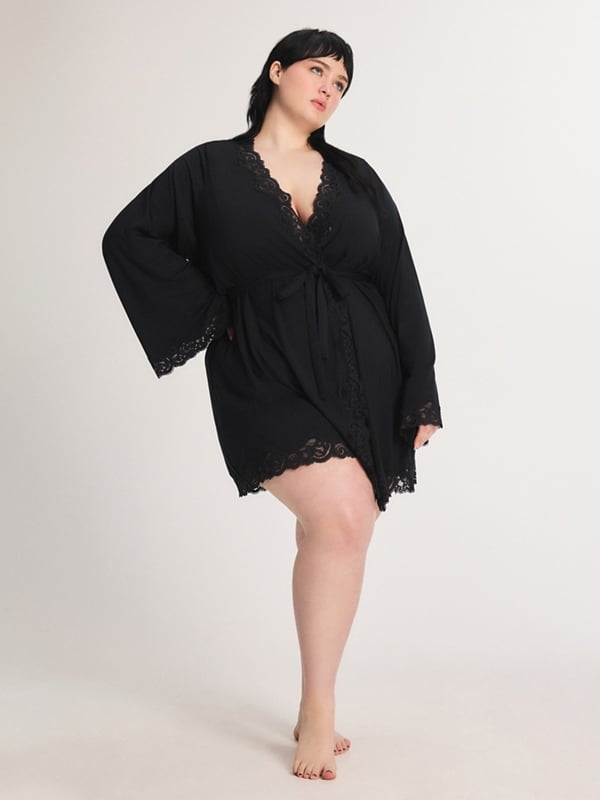 Swirly Girly Modal Short Robe