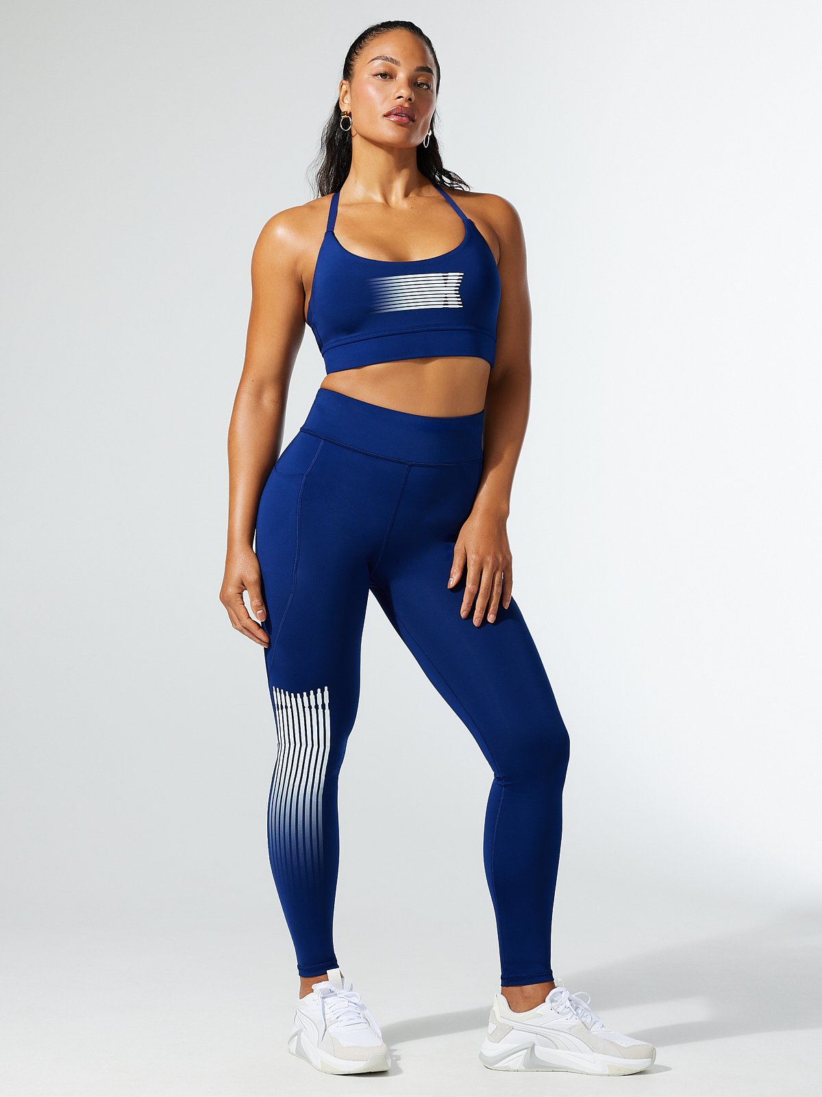 Nike Women's icon clash Zebra Print crop pants training PLUS SIZE 2x BLUE