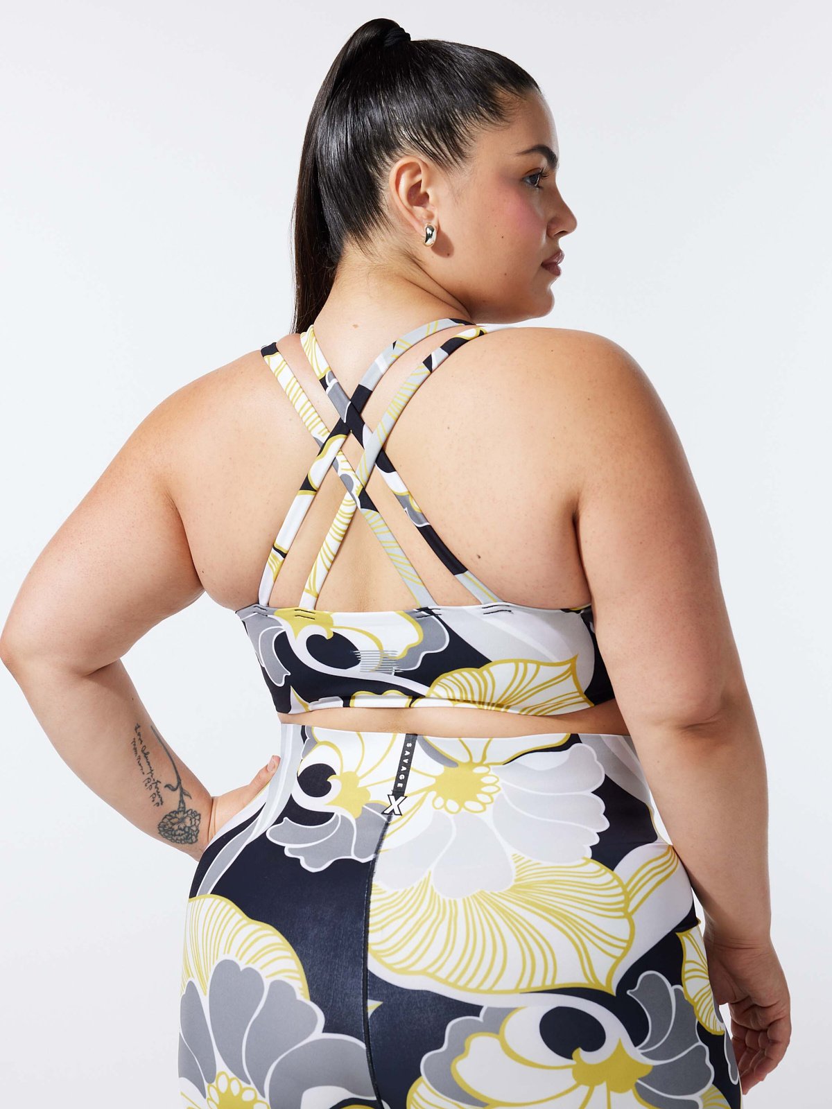 On Rihpeat Low-Impact Sports Bra in Gold & Grey & Multi & Silver & Yellow | SAVAGE X FENTY