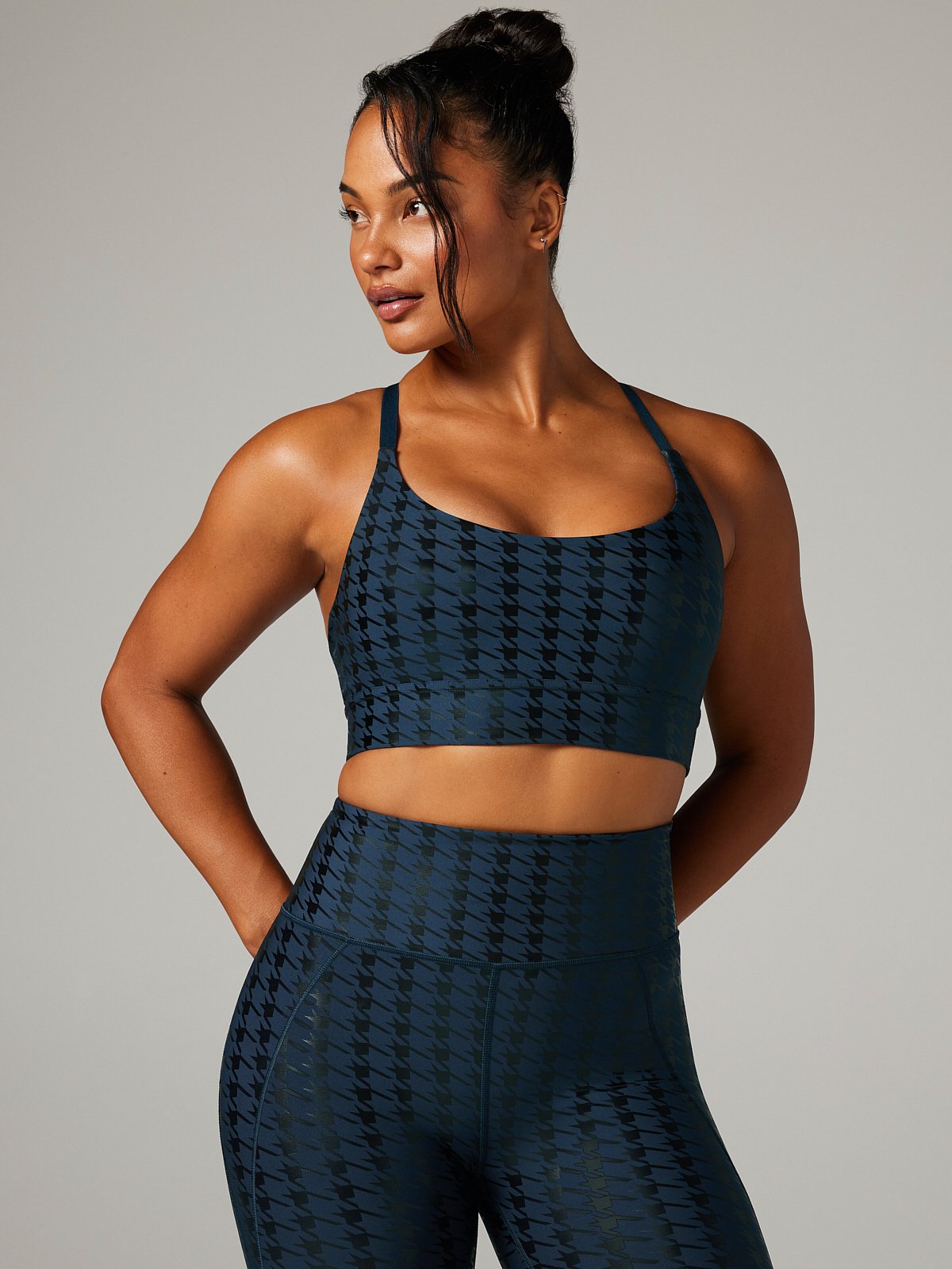 Band-It Houndstooth Low-Impact Sports Bra
