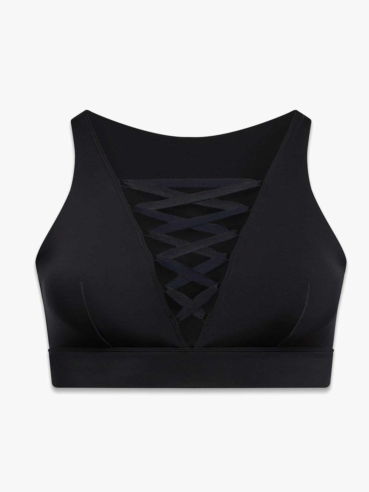 Buy Elegant Beauty Back Camisole Lace Wrapped Padded Sports Bra - Black, Fashion