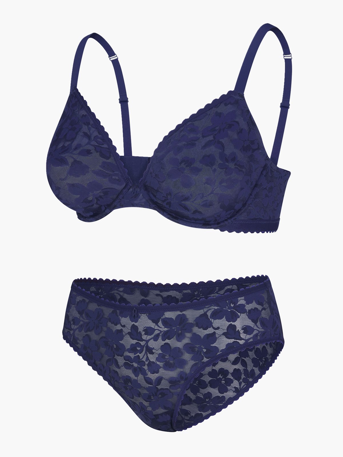 Lavish Lace Plunge Bra 2-Piece Set