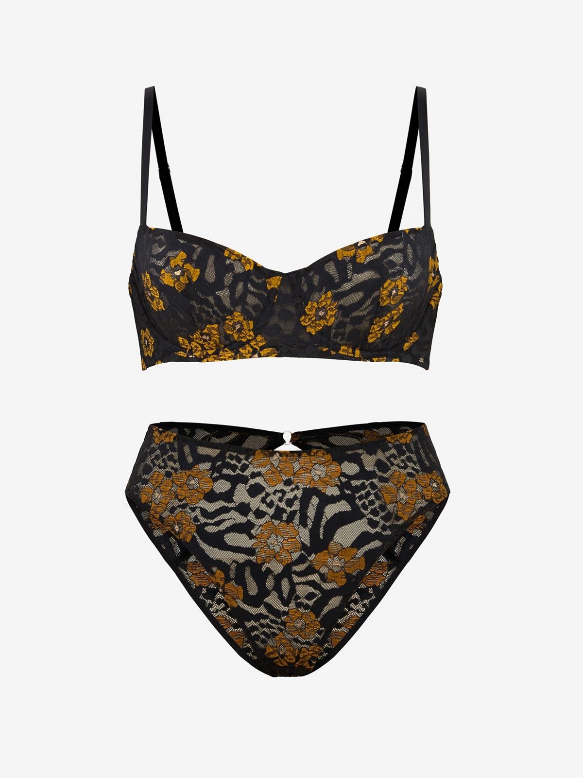 Feline Floral 2-Piece Set