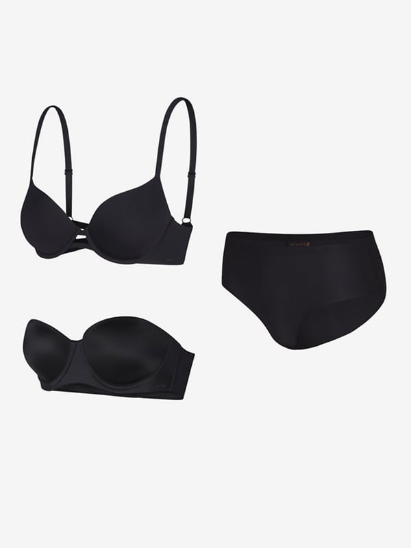 New Microfiber Strapless Bra 3-Piece Set