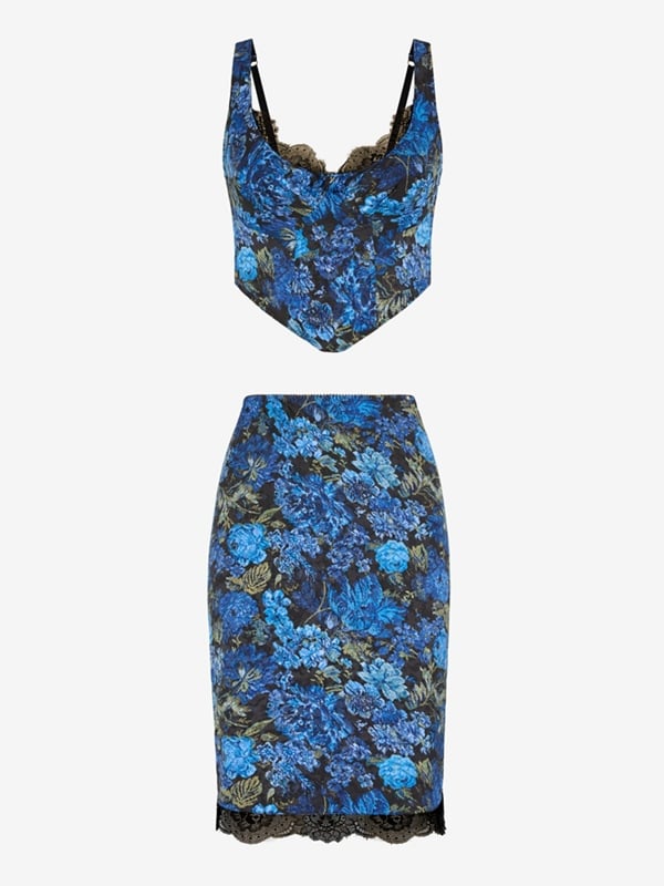 Floral Rush Slip Skirt 2-Piece Set