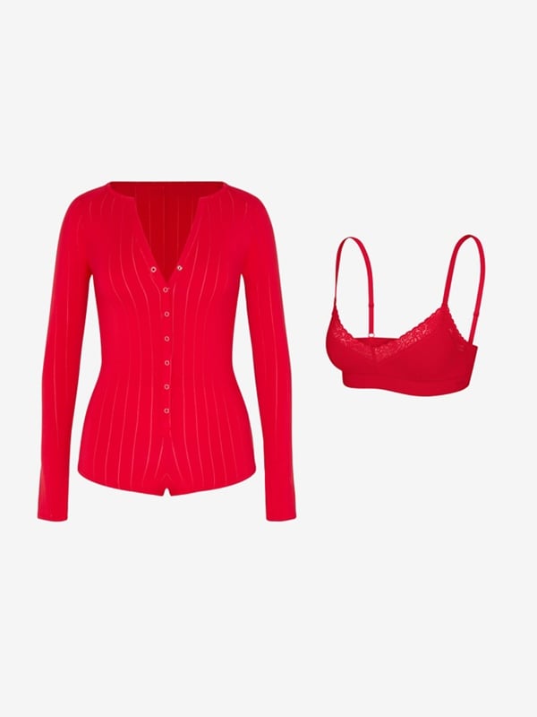 Sleek Stitch Romper 2-Piece Set