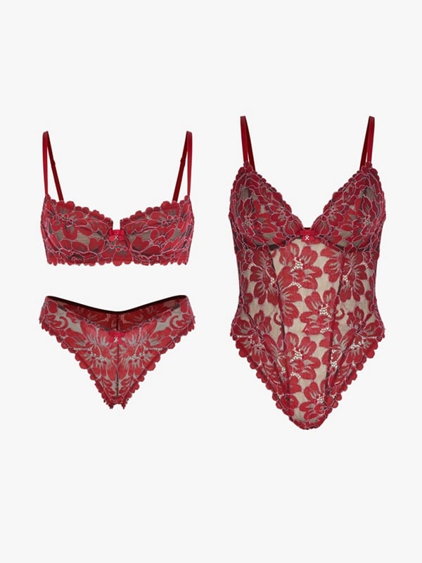 Floral Corded Lace 3-Piece Box