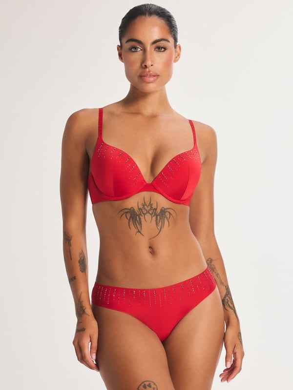 Microfiber Rhinestone 2-Piece Set