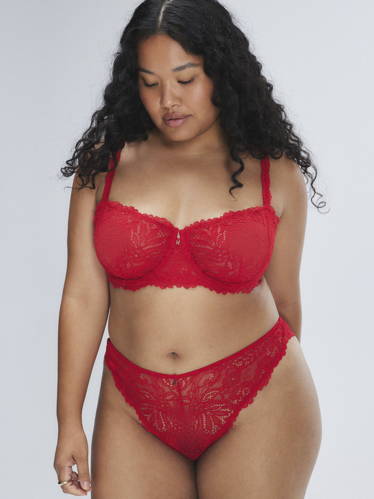 Romantic Corded Lace Brazilian 2-Piece Set